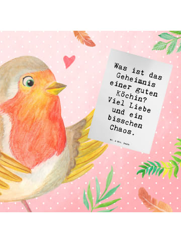 Mr. & Mrs. Panda Klappkarte Spruch Köchin Chaos mit Spruch in Weiß