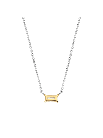 Ti Sento Milano Collier "bicolor vergoldete Fassung mit Zirkonia" in Silber