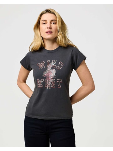 Wrangler T-Shirt Shrunken Band in Faded Black