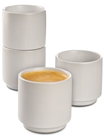 Cosumy Espressotassen 4er Set aus Keramik - Stapelbares Design