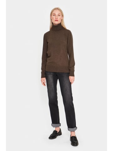 SAINT TROPEZ Rollkragen J2046, Classic fit in Major Brown Melange