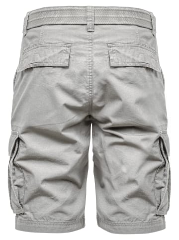 Humy Bermuda Chino Shorts mit Gürtel und Cargo Design A&S in Hellgrau