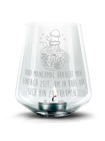 Mr. & Mrs. Panda Teelichtglas Nachtfalter Schaumbad mit Spruch in Transparent