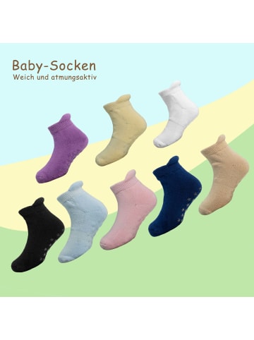 Yalion 6er-Set Yalion Baby Kurzsocken mit Stern-Stoppern – weich & rutschfest, bunt