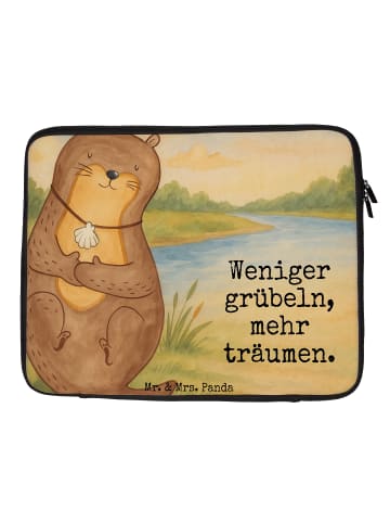 Mr. & Mrs. Panda Laptop Tasche Otter Muschel Design mit Spruch in Weiß