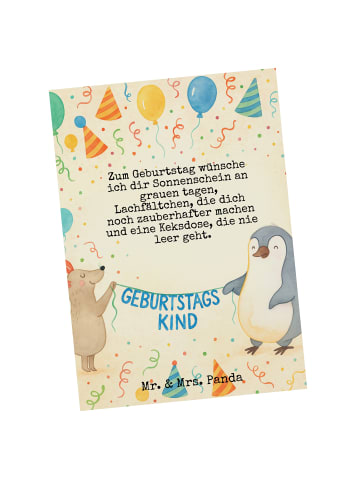 Mr. & Mrs. Panda Ansichtskarte Maus Pinguin Geburtstag Design mi... in Weiß