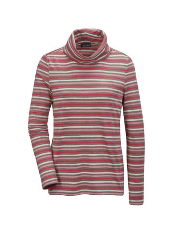 GOLDNER Kurzgröße:  Ringelshirt mit soften Glanzgarnen in rosenholz / geringelt