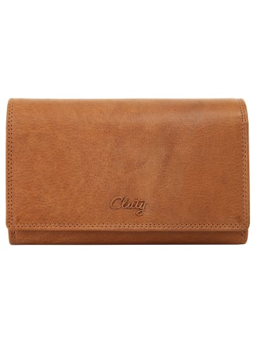 Cluty Geldbörse echt Leder in cognac