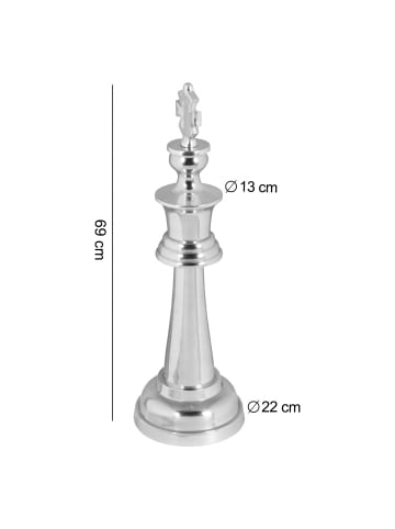 KADIMA DESIGN Deko Schachfigur KÖNIG Aluminium Dekoration poliert 70 cm Dekofigur