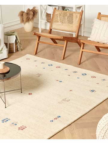 Beliani Geflochtener Teppich SULUCA in Beige/Rot/Blau - (W) 200 x (L) 300 cm