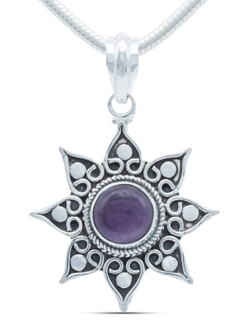 mantraroma 925er Silber - Ketten (L) 28 x (B) 40 mm mit Amethyst