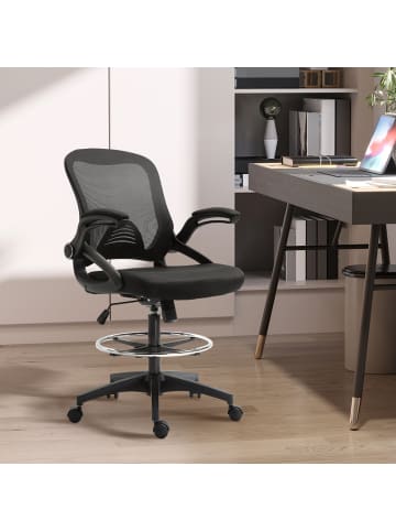 Vinsetto Bürostuhl-64L x 60B x 106-126H cm-Schwarz