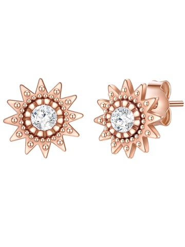Glanzstücke München Ohrstecker Sonne aus Sterling Silber mit Zirkonia in roségold