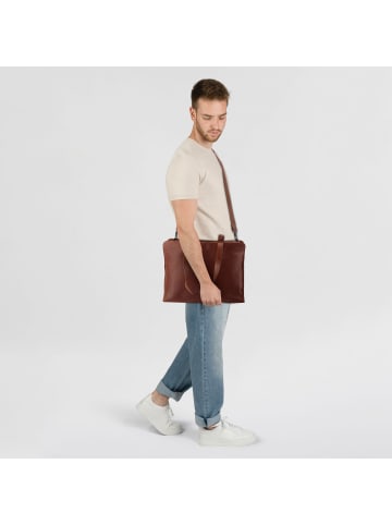 Plevier Power Aktentasche Leder 41.5 cm Laptopfach in cognac