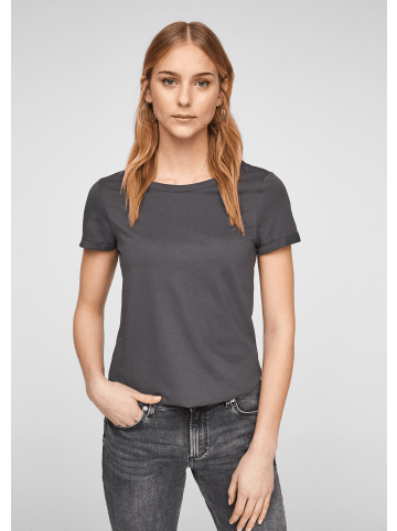 QS T-Shirt kurzarm in Grau