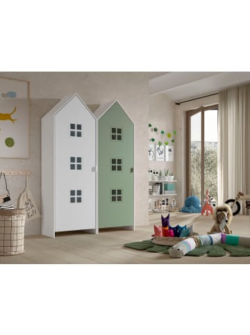 58 aufm Kessel REGALSCHRANK Set Kania 115x37x171 MDF Weiß /Bunt