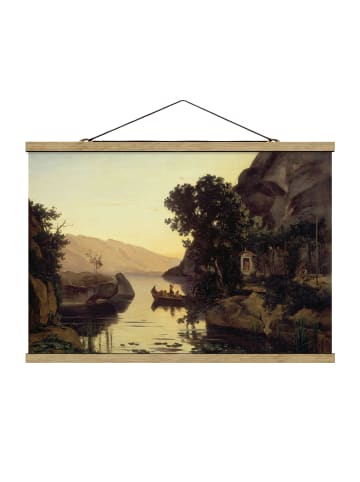 WALLART Stoffbild - Jean-Baptiste Camille Corot - Landschaft bei Riva in Braun