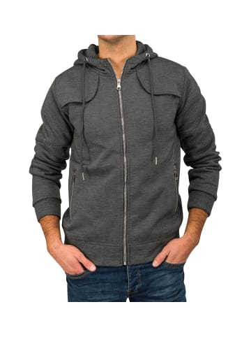 Arizona-Shopping Sweat Jacke Kapuzenjacke Zip Hoodie in Grau