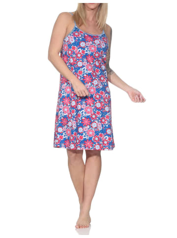 NORMANN Ärmelloses Spaghetti Träger Nachthemd floralem print 125 215 225 in marine