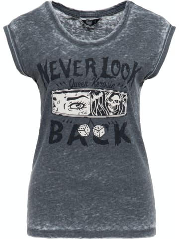 Queen Kerosin Shirt "Never Look Back" in Schwarz