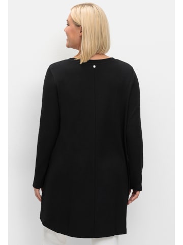 sheego Langarmshirt in schwarz
