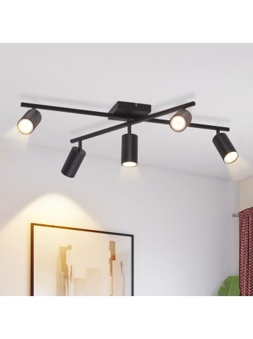 ZMH Deckenleuchte in schwarz 5-flammige GU10 modern Flurlampe