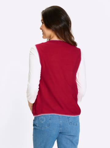 Sieh an! Strickweste in rot-ecru