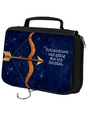 Mr. & Mrs. Panda Kulturtasche Sternzeichen Schütze Design mit Sp... in Weiß