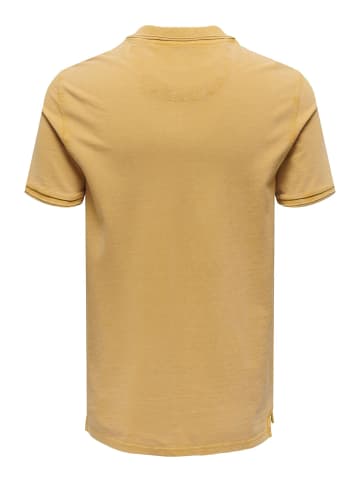 Only&Sons Poloshirt aus Baumwolle Kurzarm Slim Fit in Gelb