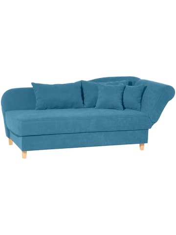 58 aufm Kessel RECAMIERE mit Armteil rechts klappbar Katia Veloursstoff Buche/petrol