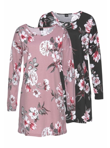 Vivance Active Sleepshirt in mauve + schwarz