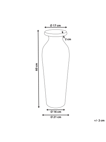 Beliani Dekovase MUAR in Orange - (W) 21 x (H) 60 x (L) 21 cm