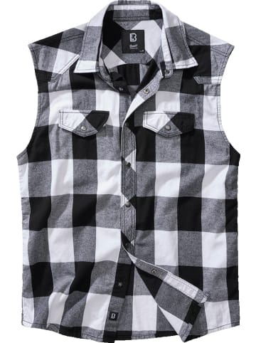 Brandit Hemd "Check Shirt Sleeveless" in Weiß