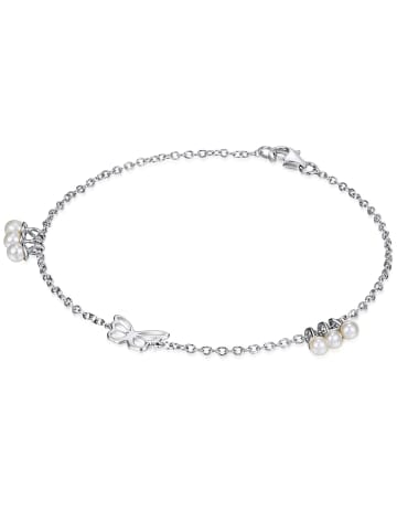 Lulu & Jane Perlen-Armband Schmetterling aus Sterling Silber mit Süßwasser-Perle in silber