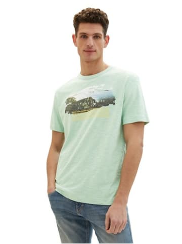 Tom Tailor Print T-Shirt für Herren in Grün