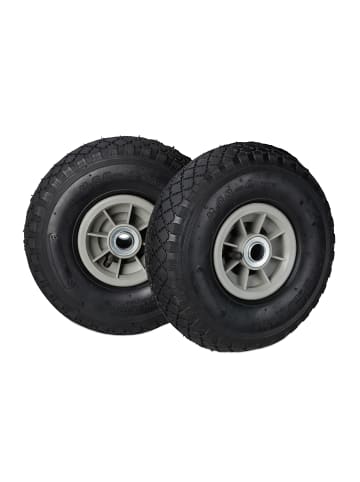 relaxdays 4x Sackkarrenrad in Schwarz/ Grau - 3.00-4