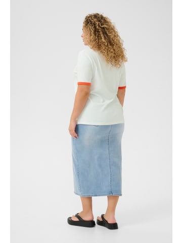 KAFFE curve T-shirt KCliana Regular fit in Chalk/Granadine Heart