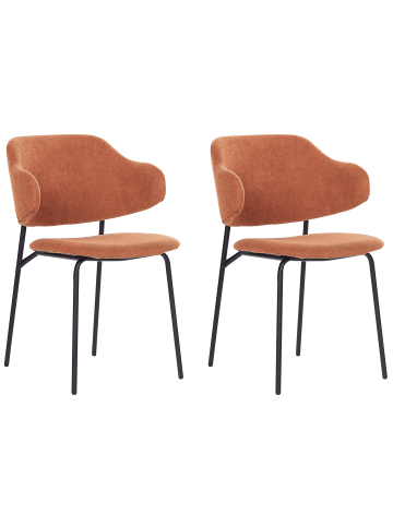 Beliani 2er-Set Esszimmerstuhl KENAI in Orange/Schwarz