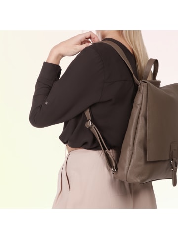 Toscanto Leder Cityrucksack Toscanto Rucksack taupe, grau ca. 33cm