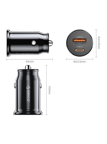 Orico PowerMini 30W USB-C + USB-A Kfz-Ladegerät