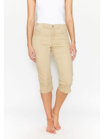 ANGELS  Slim Fit Jeans Jeans OSFA Capri mit Coloured Denim in beige