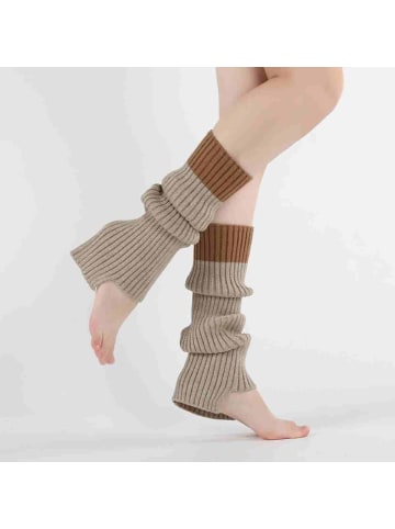 MUNADUNA Beinstulpen im Colorblock-Design 40cm in Khaki