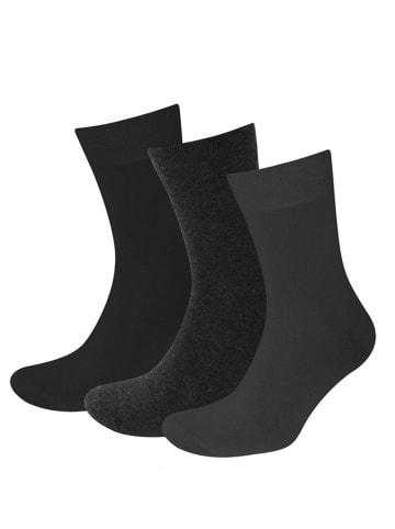 Sympatico 3 Paar Baumwollsocken Basic Line in gray