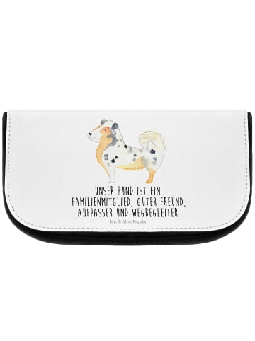 Mr. & Mrs. Panda Kosmetiktasche Hund Australien Shepherd mit Spruch in Weiß