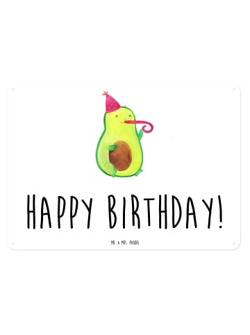 Mr. & Mrs. Panda Blechschild Mit Spruch Avocado Geburtstag mit S... in Weiß