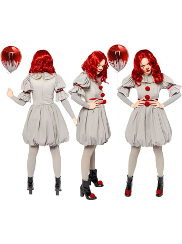 amscan Halloween-Kostüm Erwachsene Frauen Pennywise der Clown Gr.S 34/36 Fasching