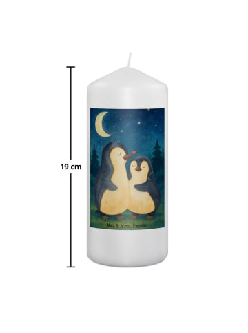 Mr. & Mrs. Panda Kerze Pinguine Einschlafen Design ohne Spruch in Weiß