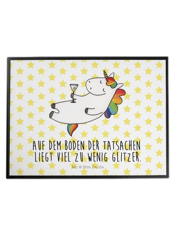 Mr. & Mrs. Panda Schreibtischunterlage Einhorn Blümchentail mit Spruch in Weiß