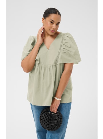 KAFFE curve Kurzarm-Bluse KCkarlia Loose fit in Seagrass