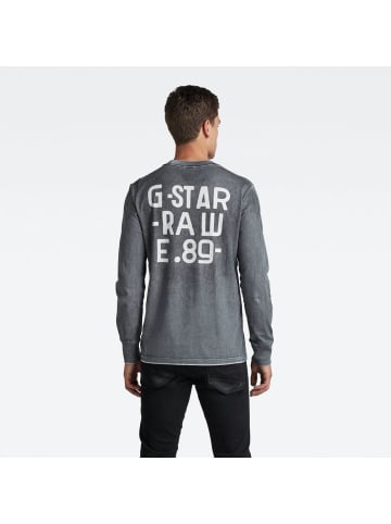 G-Star Raw Langarmshirt in dk black spray outside